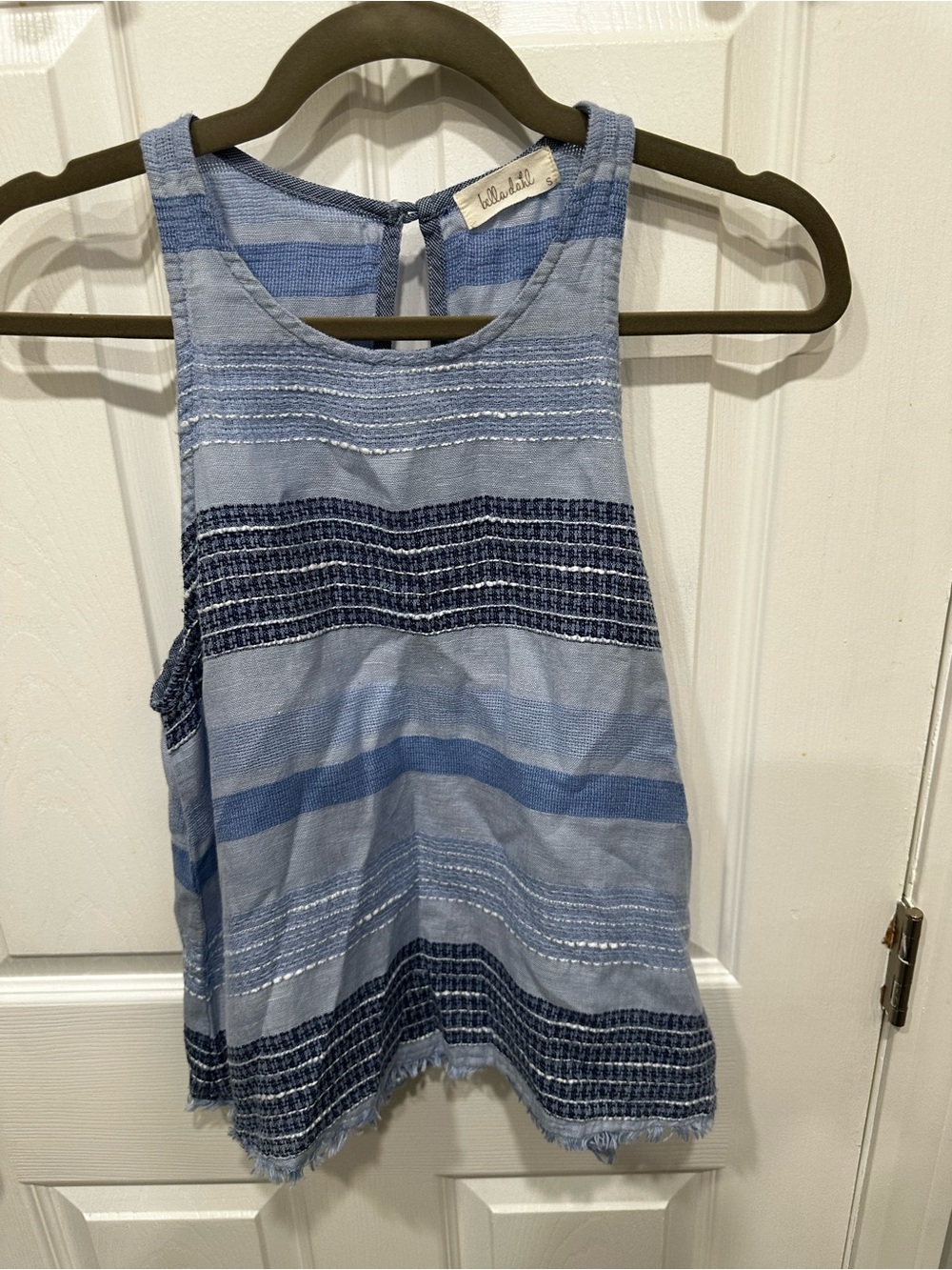 Bella Dahl Blue Striped Sleeveless Tank Top